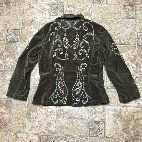 Johnny Was Embroidered Velvet Blazer - Picture 3 of 9